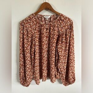 Joie Long Sleeve Floral Blouse Autumn Fall Womens 1X